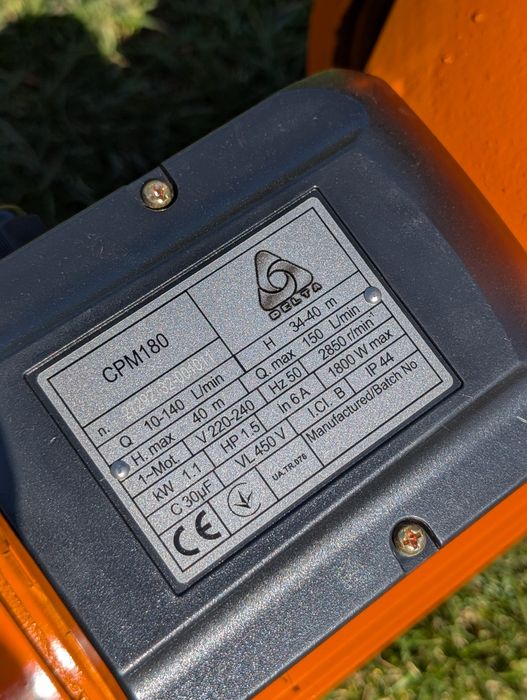 Насос для поливу CPM 180 1.1 kw H-40m Q-150l/min