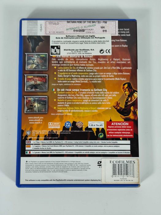 Batman - Rise Of Sin Tzu - Playstation 2 PS2