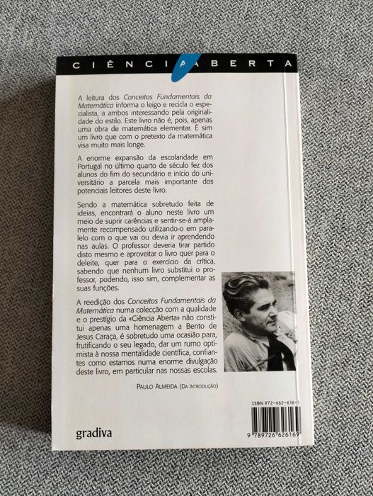 Livro "Conceitos fundamentais da matemática" Bento de jesus Caraça