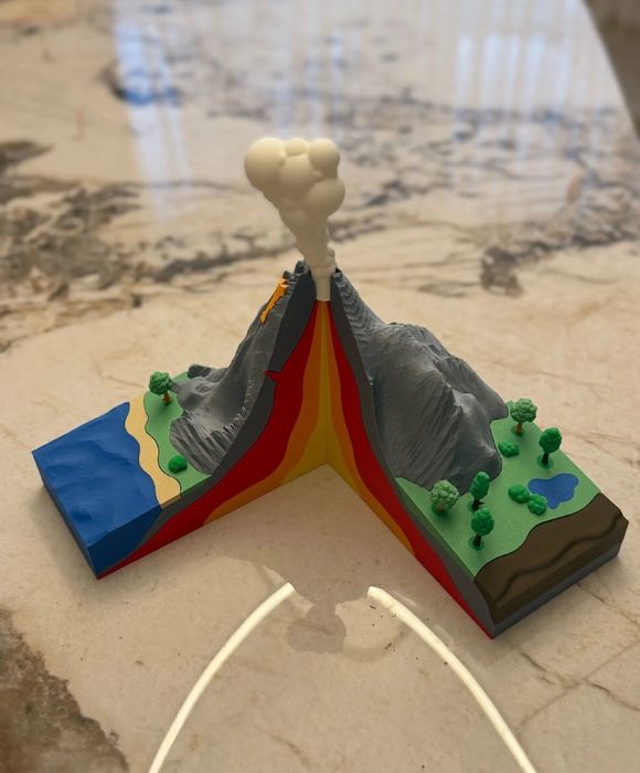 Макет вулкана друк на 3Д принтері