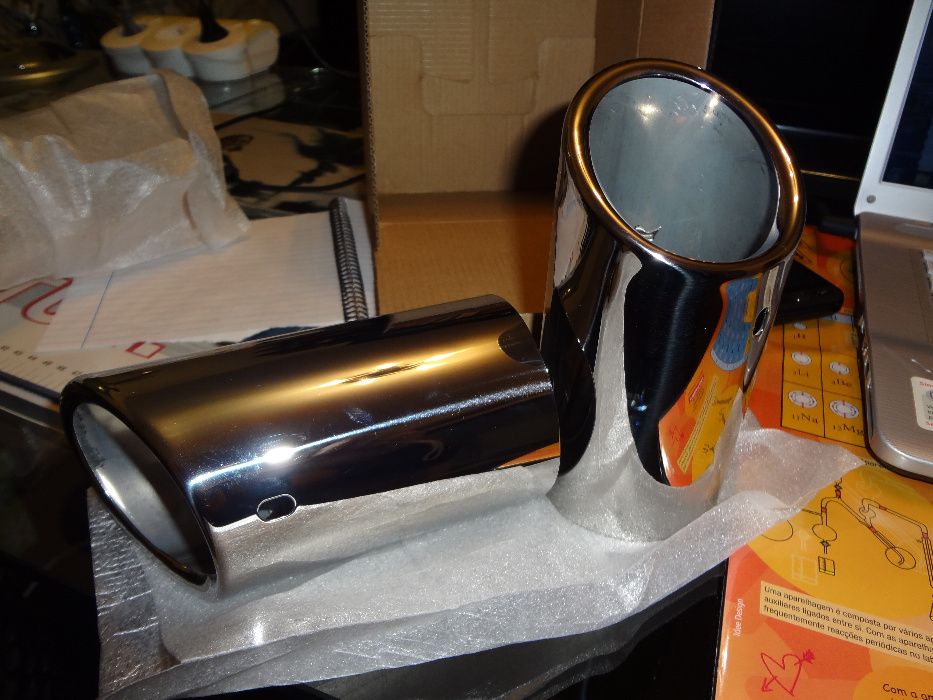 Ponteiras escape inox polido para Audi A4 (b8, 8K), A5, A3 e Q5