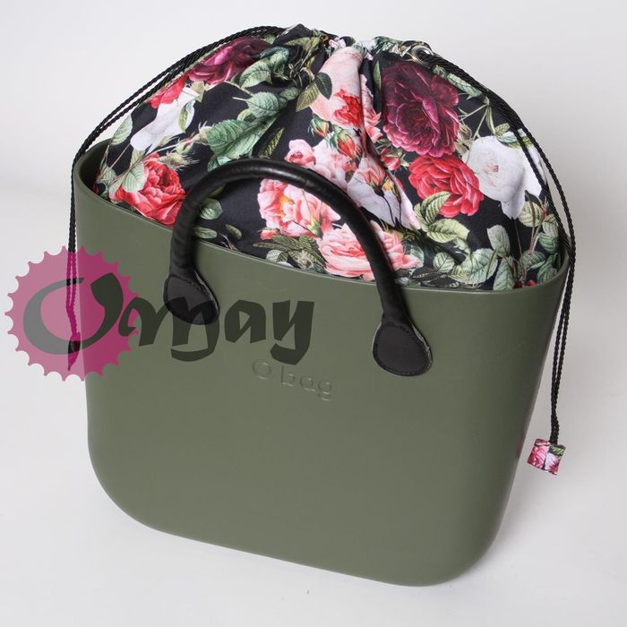 Czarny organizer do OBAG STANDARD WOREK kwiaty ogród 2kieszenie OMAY