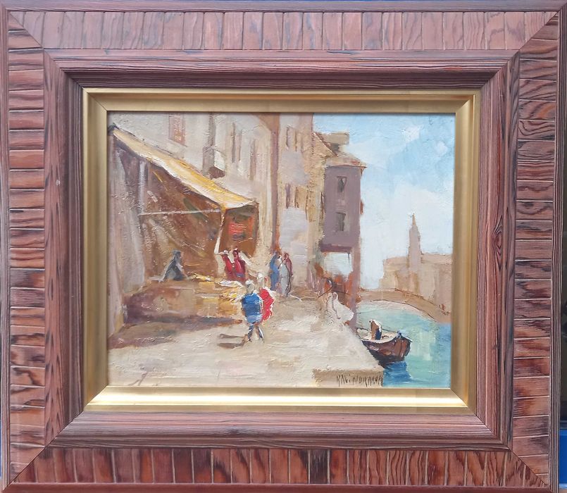 Wenecja, olej na płycie, pocz. XX w.  Knut Norman