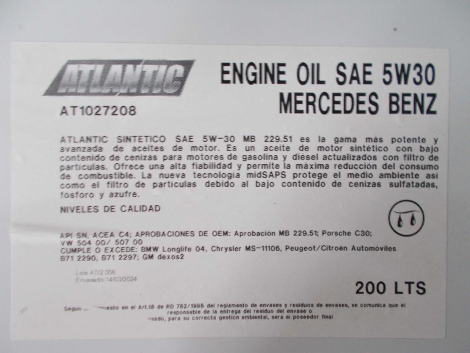 Óleos OEM 0w20 / 0w30 / 5w30 / 5w40 / 10w40 Low Cost