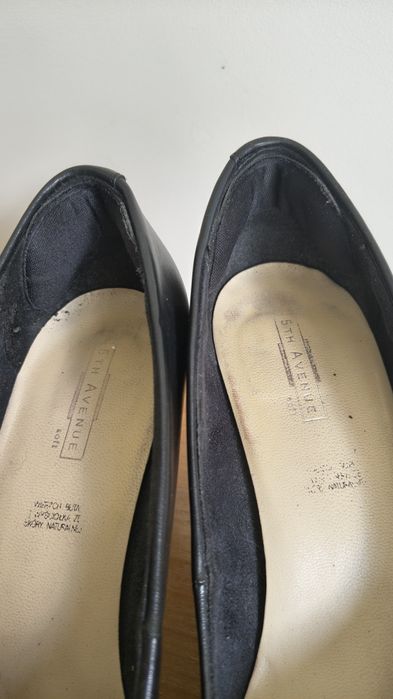 Skórzane czarne czółenka 5th Avenue roz. 38