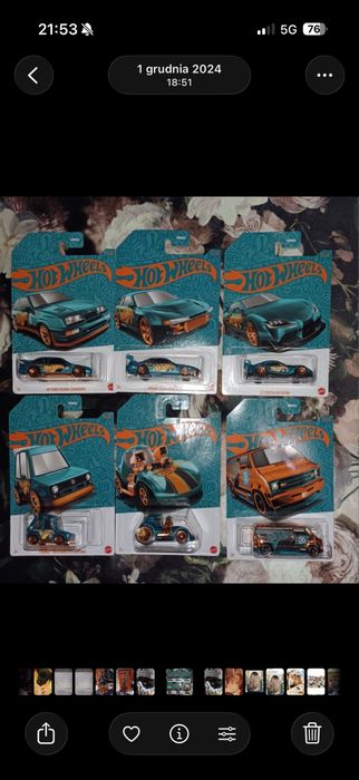 Hot Wheels autka kolekcja 6 szt