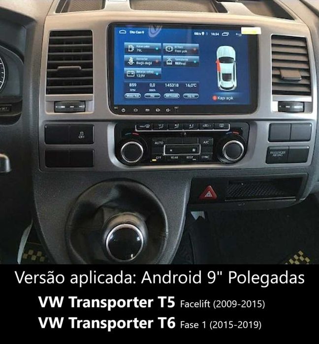 (NOVO) Rádio 2DIN • VW Transporter T4 / T5 / T6 • Android [4+64GB]