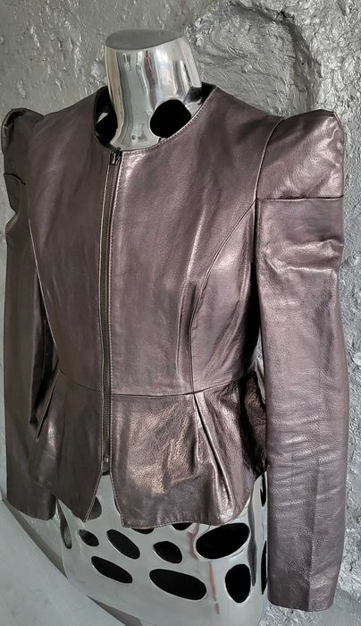 Balmain kurtka skóra naturalna roz L