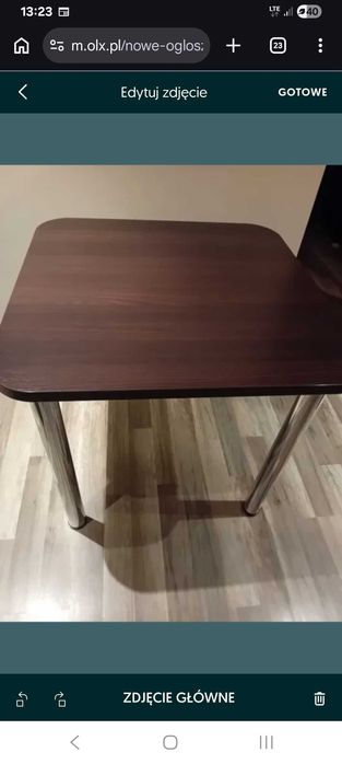 Stół do kuchni 80x80 wenge gruby blat