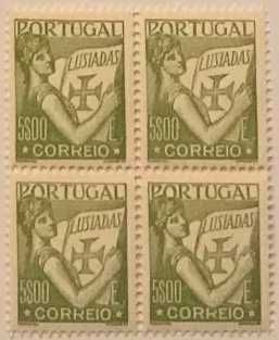 Quadra selos novos de 5$00 - Lusíadas - 1931