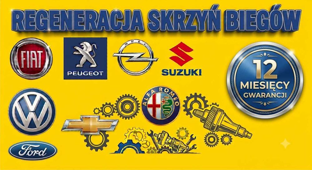 Skrzynia biegów FIAT 500, Punto, Grande Punto, Panda - 12mcy gwarancji