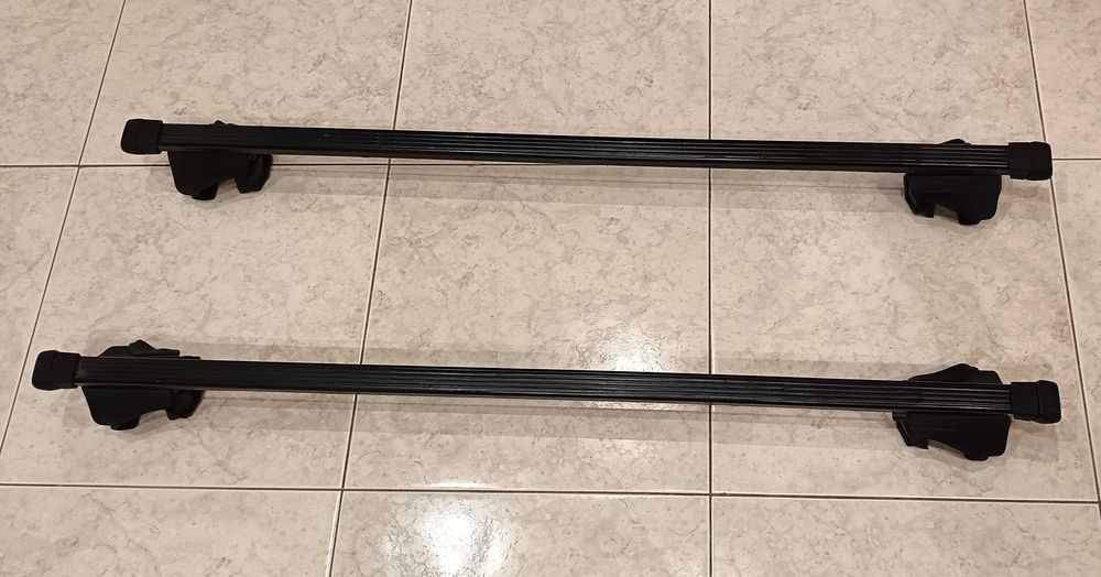 Barras Thule, pretas, para calhas de bicicleta, em ótimo estado