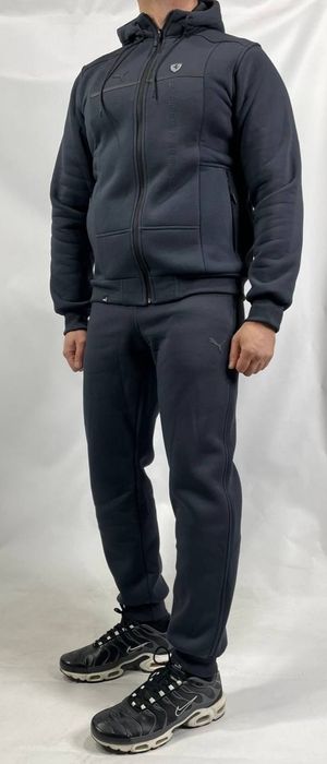 Мужской спортивный костюм Puma зимний теплый на флисе