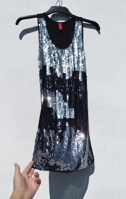 Блестящее платье майка расшитое пайетками Vero Moda M