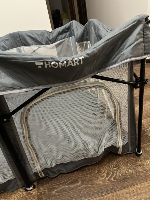Манеж дитячий складаний Homart BP 120х120 см сірий