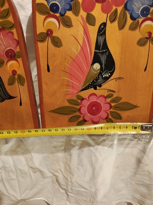 3 Rosyjskie deski do krojenia w stylu folk art vintage