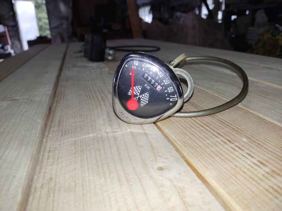 Licznik mechaniczny VDO chromowany_retro_prl_cruiser