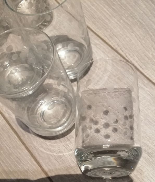 Szklanki z okresu PRL-u, kolekcja, Vintage, 5 + 2 sztuki