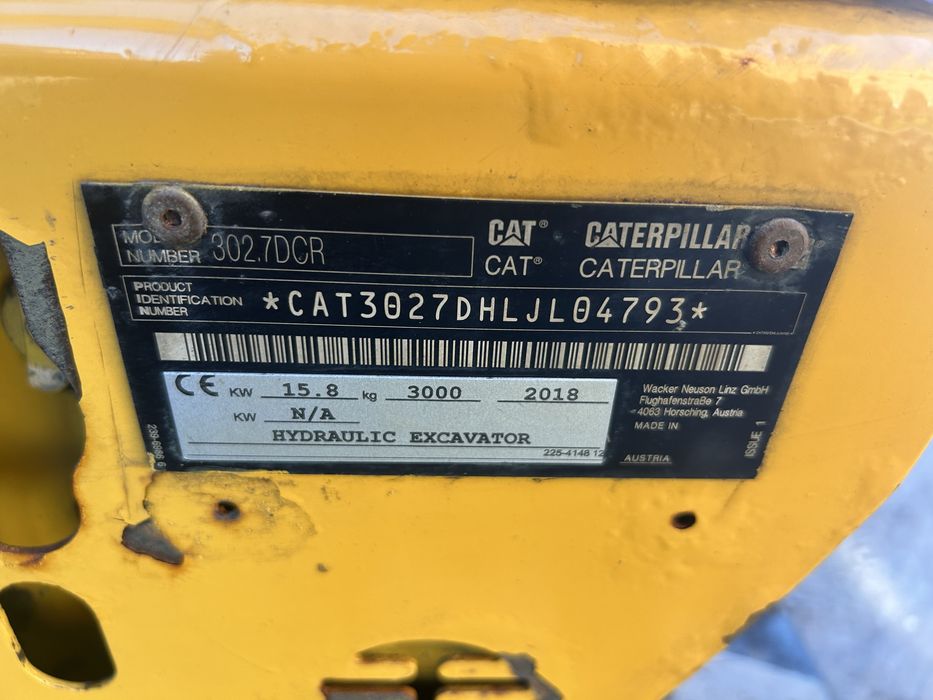 Minikoparka CaT 302.7 DCR  2018 rok