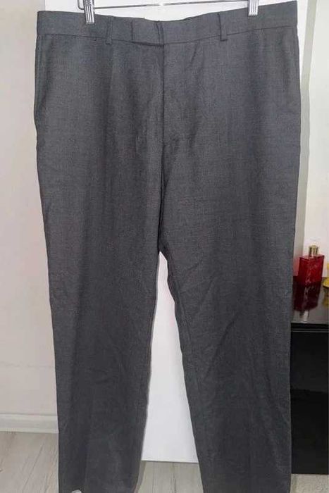 Nowe wełniane spodnie garniturowe BOSS Hugo Boss r 54 XL szare premium