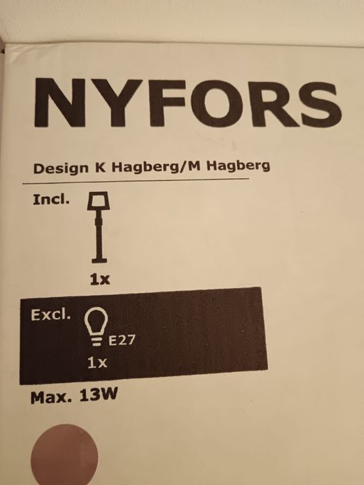 Nyfors candeiro novo na caixa ikea
