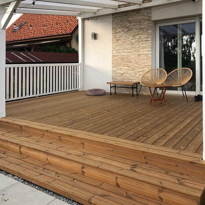 Deski tarasowe ryflowane z Thermo Sosny + TRANSPORT