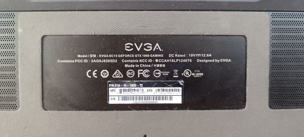 Ігровий Ноутбук EVGA SC15, intel core i7, RTX 1060 на 6 gb