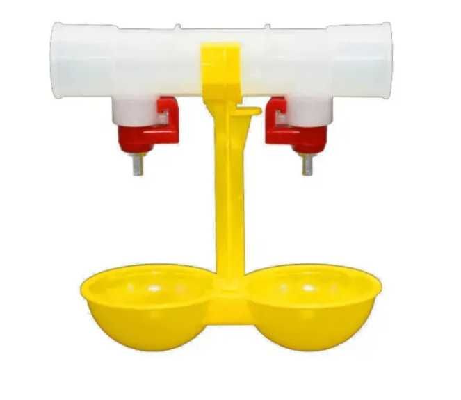 Ниппельная поилка двойная для круглой трубы 25 мм для всех видов птиц