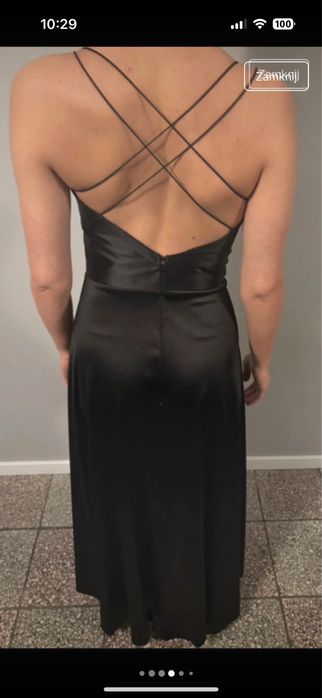 Suknia satynowa dluga