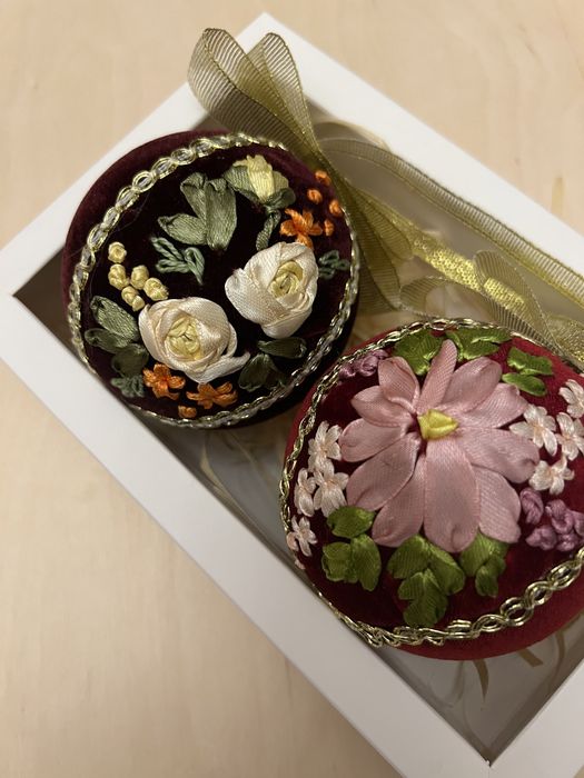 Бархатні новорічні ялинкові прикраси. Набір.