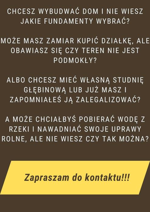 Geologia, opinia geotechniczna, operaty wodnoprawne, badania gruntu