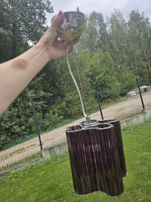 Lampa szklana bordowa