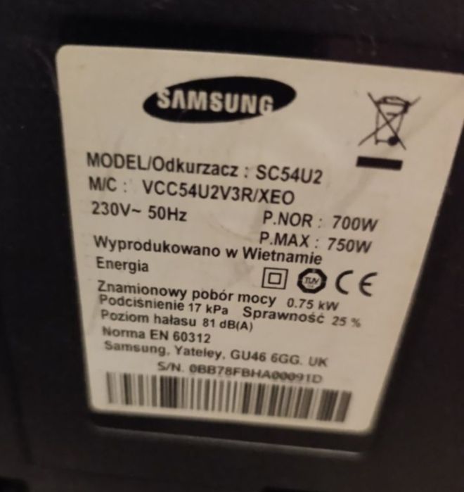 Odkurzacz SAMSUNG