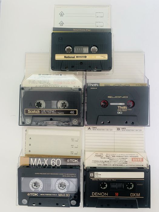 Аудіокасети That's Suono, National, Denon DXM, TDK MA-X, Scotch