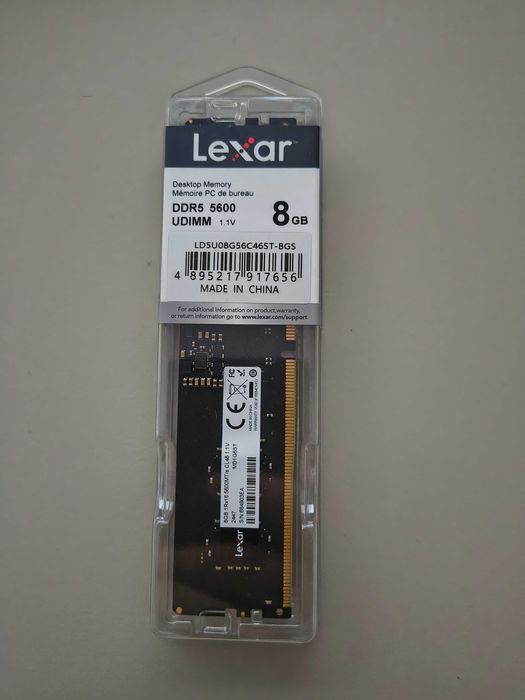 Pamięć RAM DDR5 PC 1x8GB Lexar 6800MHz*!