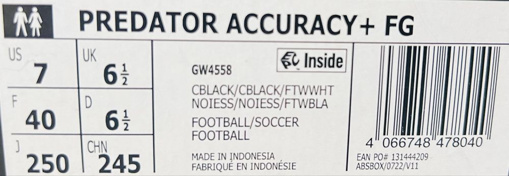 Nowe korki Adidas Predator Accuracy+ FG – premium, z metką i pudełkiem