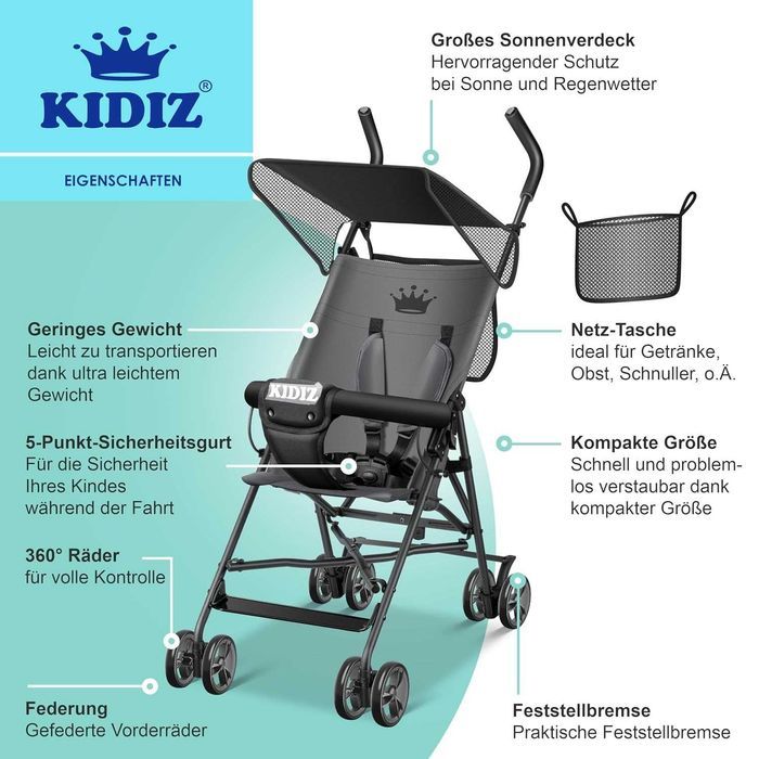 Wózek dziecięcy City Buggy/sportowy/ spacerówka/KIDIZ /koła 360 !4470!