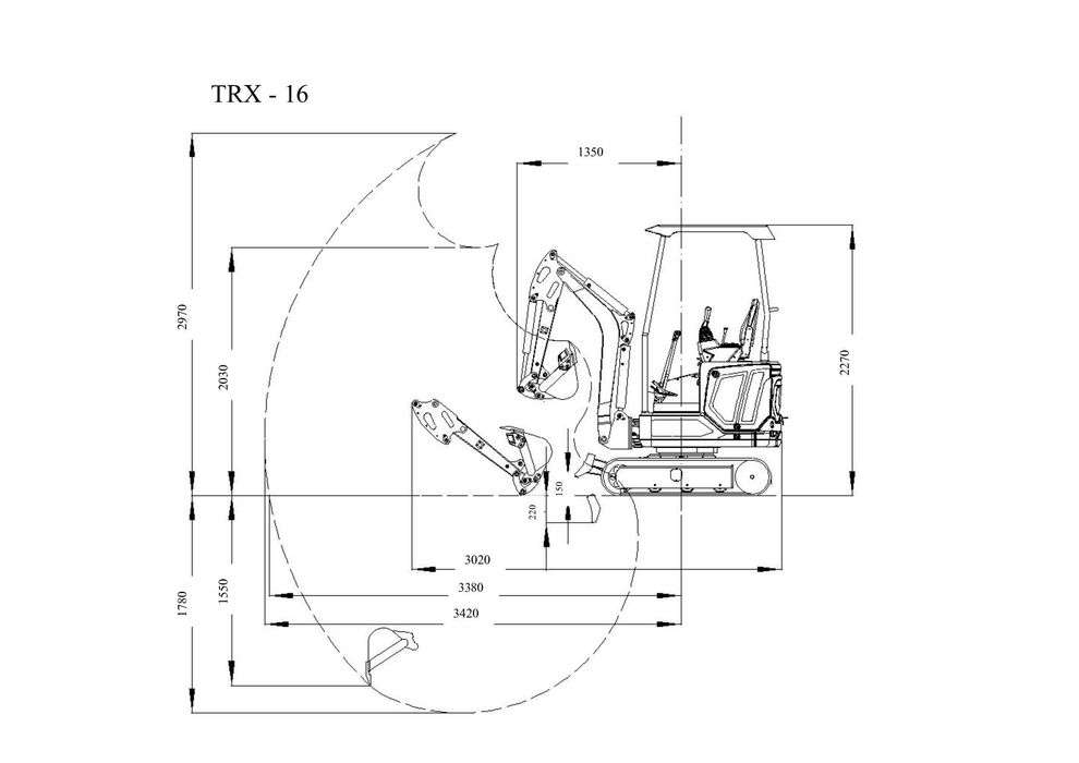 Minikoparka TOROX TRX-16S 1.6T 3Łyżki Kciuk Szybkozł. traktorkiagropl