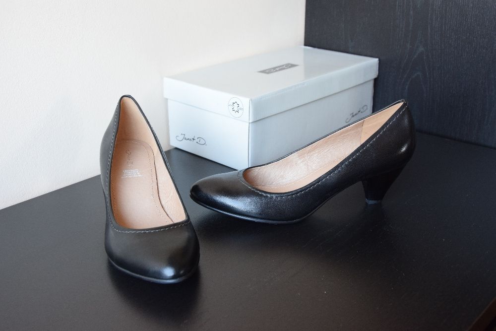 Buty nowe Janet D. czółenka skóra czarne rozm. 38