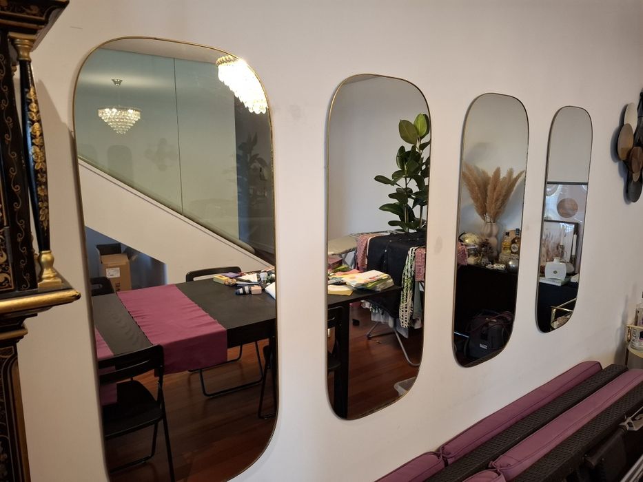 4 espelhos decorativos 37x90 cm