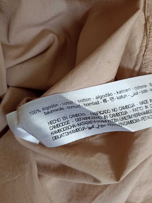 Beżowa koszula oversize zara bawełna