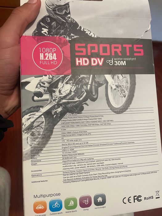 Câmera Sports Full Hd