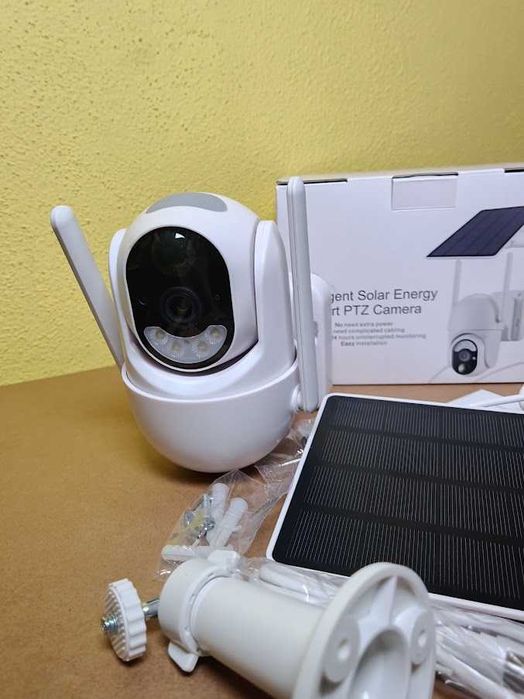 Câmara Vigilância Solar PTZ 3MP 2K WiFi Exterior Bateria (NOVA)