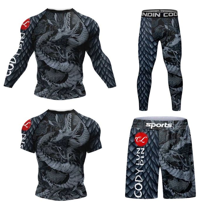 Комплект 3 в 1 Cody Lundin Jiu Jitsu, Dracon рашгард, шорти, футболка.