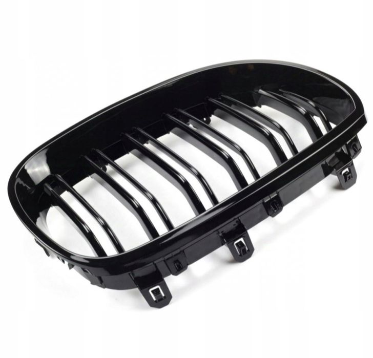 BMW E60 E61 Nerki Przedniego Zderzaka Grill Czarny Połysk