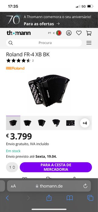 Acordeão ROLAND FR4 XB