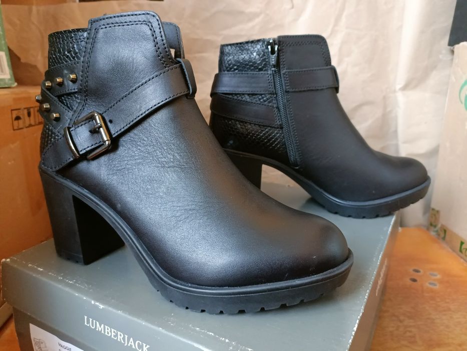 Ботинки (ботильйоны) Lumberjack Maggie CB001 , черные,р.38 новые, кожа