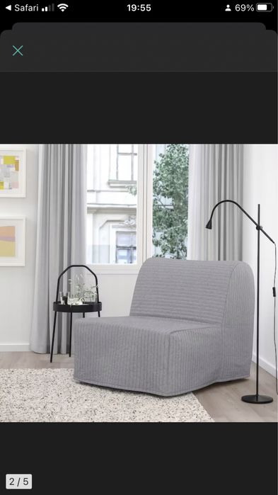 Rozkladany fotel ikea bialy