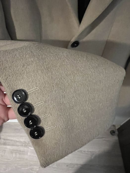 Elegancki Męski beżowy płaszcz Zara rozmiar S