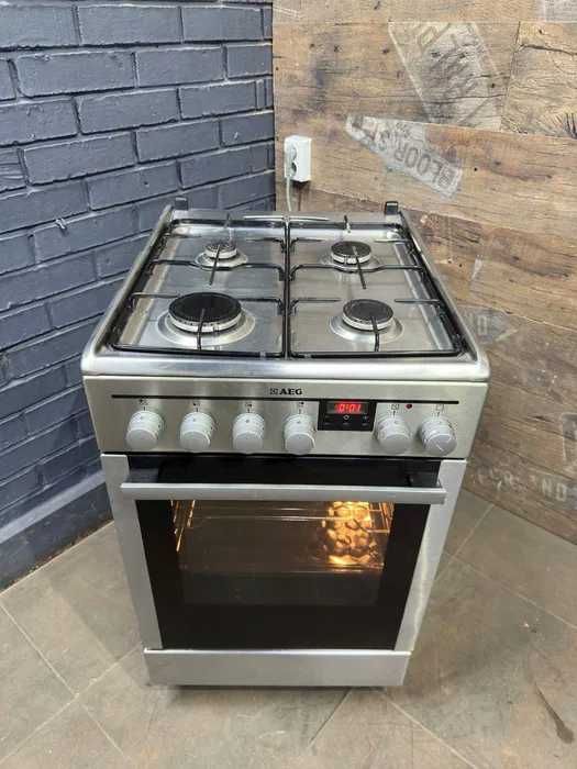 Продаю газову плиту нержавійка AEG 47645 доставка гарантія недорого бу